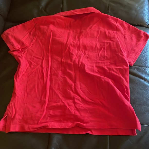 Boston Proper Cropped Polo Red Top - Picture 3 of 4